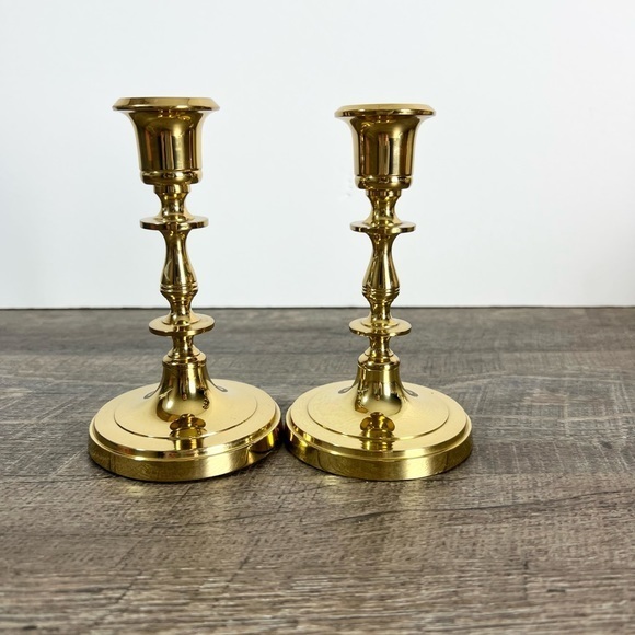 Brass candlesticks set of two candle sticks holders - Picture 1 of 6